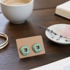 Chanel Turquoise Knot Earrings